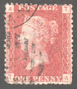 Great Britain Scott 33 Used Plate 140 - TA - Click Image to Close